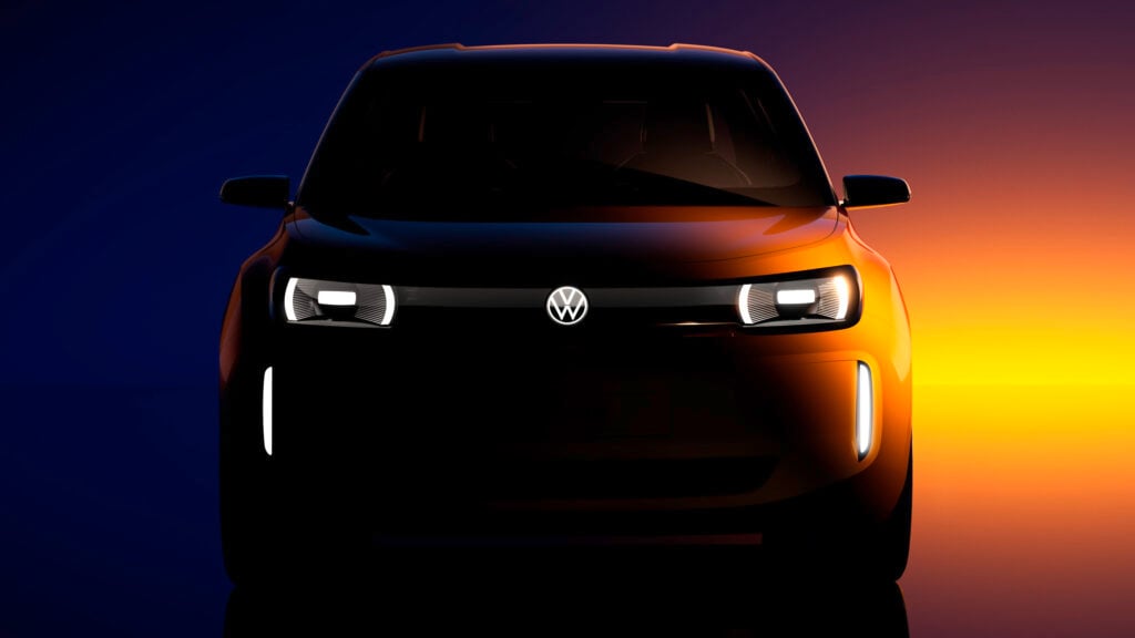 Officiell teaserbild av Volkswagens kommande instegsmodell.