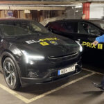 Svar Polestar 3 i garaget inför tävlingen.